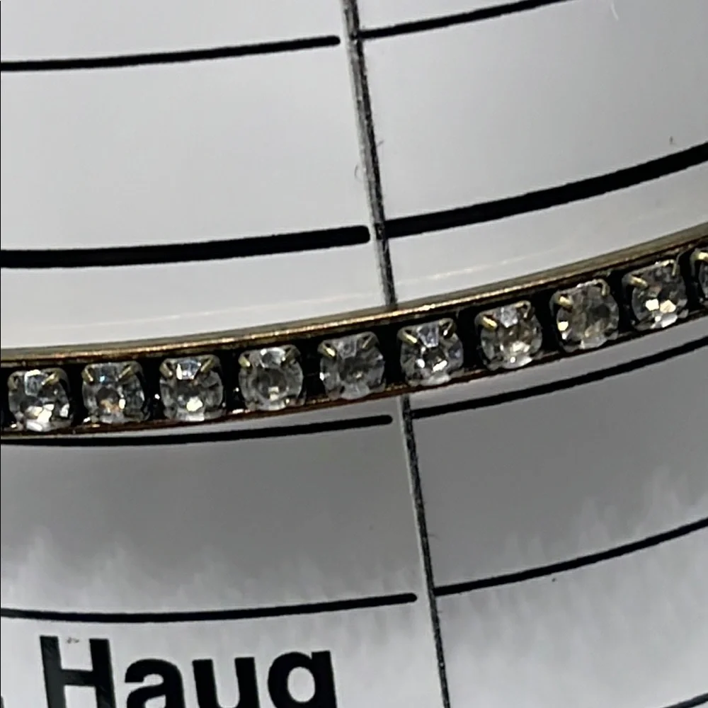 Elegant Gold tone and clear rhinestone Bangle Bracelet